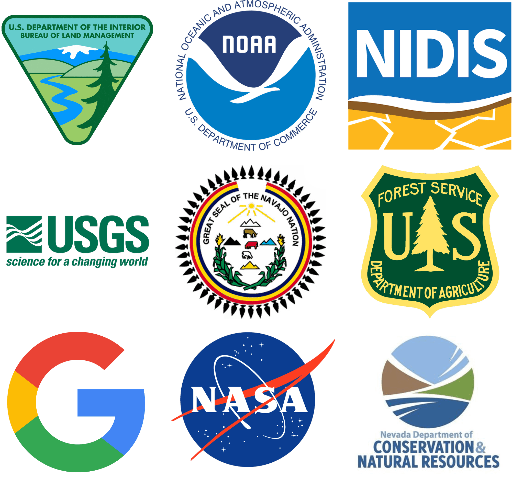 Partner logos from agencies, tribes, and non-profits working with Climate Engine