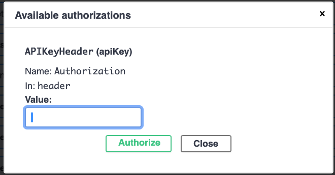 API Key Authorization